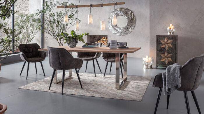 Thelma Dark Grey Chair with Armrest