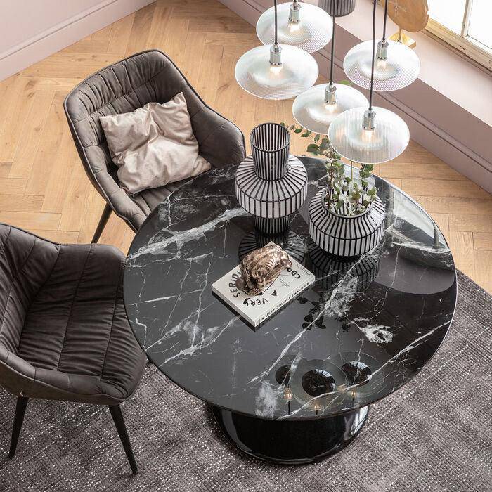 Thelma Dark Grey Chair with Armrest