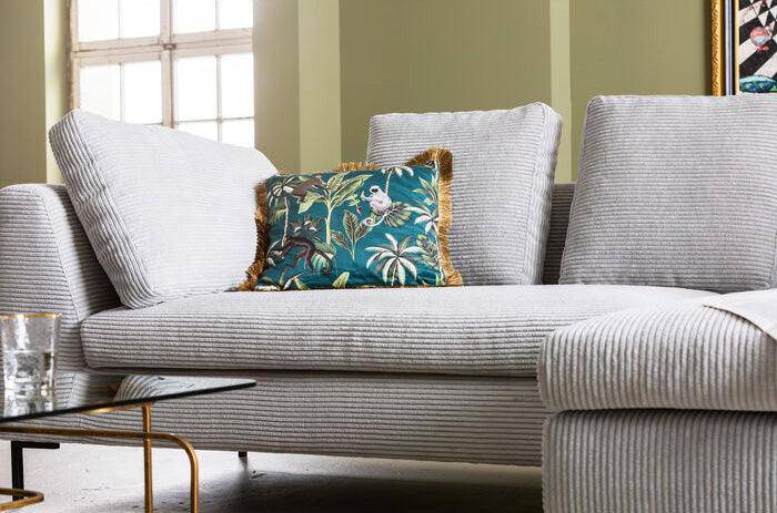 Gianni Grey Corduroy Corner Sofa