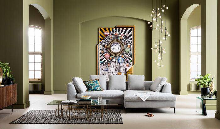 Gianni Grey Corduroy Corner Sofa