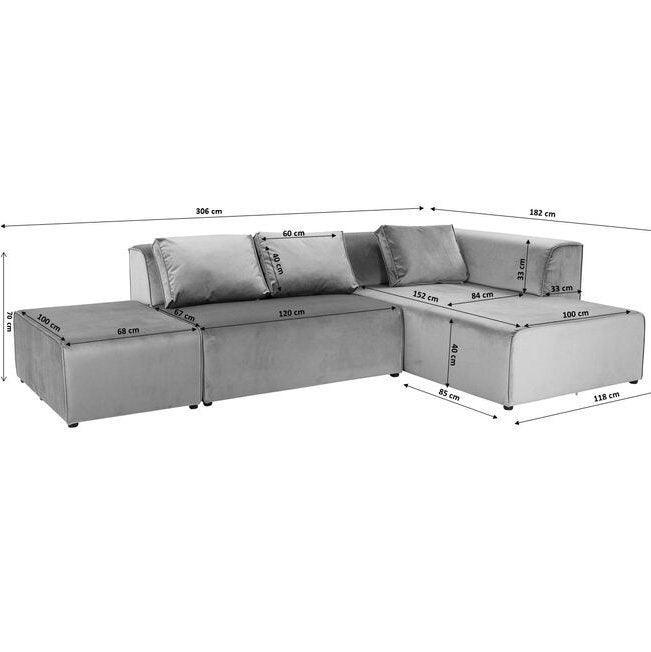 Infinity Ottomane Grey Corner Sofa