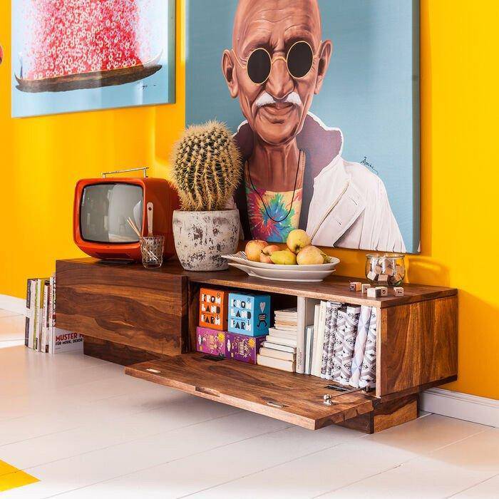 Authentico Brown Sheesham Wood TV Board