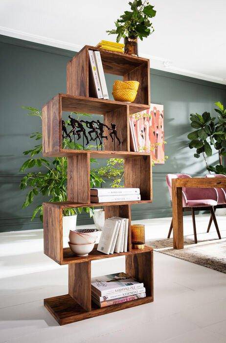 Authentico Zick Zack S Brown Sheesham Wood Shelf