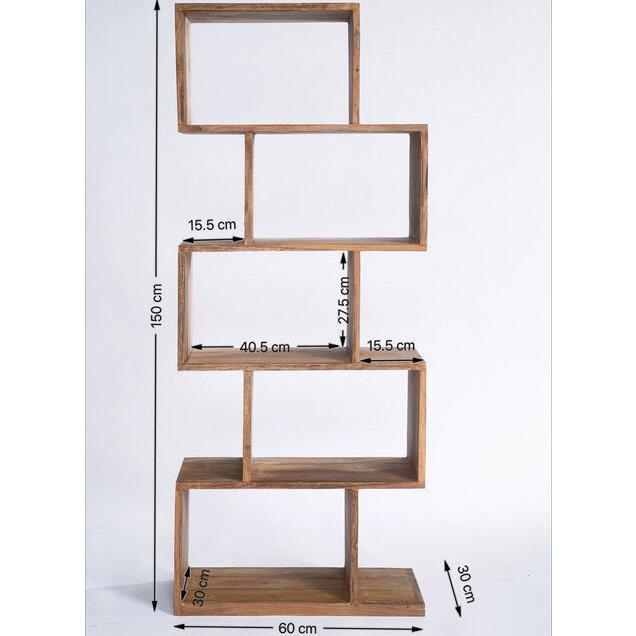 Authentico Zick Zack S Brown Sheesham Wood Shelf