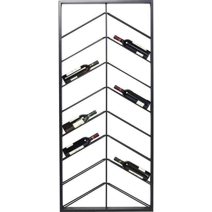 Bistro Double Black Metal Wall Wine Shelf