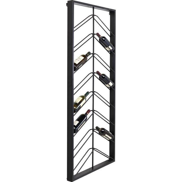 Bistro Double Black Metal Wall Wine Shelf