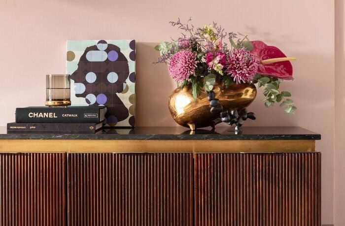 Catalina Mango Wood/Marble Sideboard
