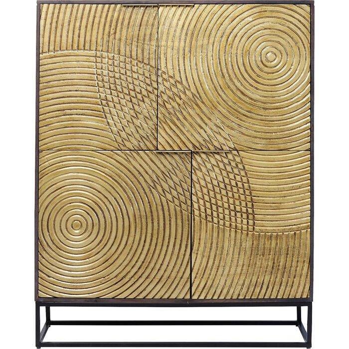 Circulo Gold Acacia Wood Cabinet