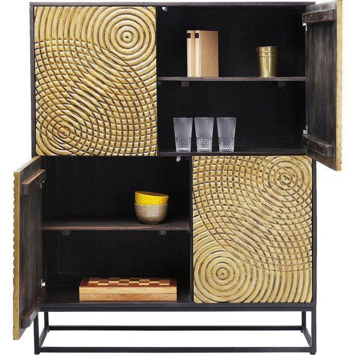 Circulo Gold Acacia Wood Cabinet