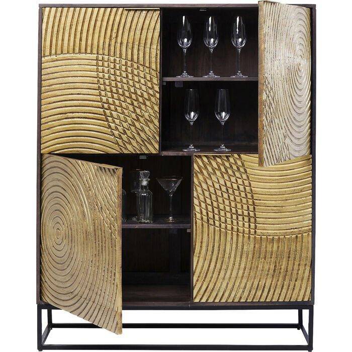 Circulo Gold Acacia Wood Cabinet