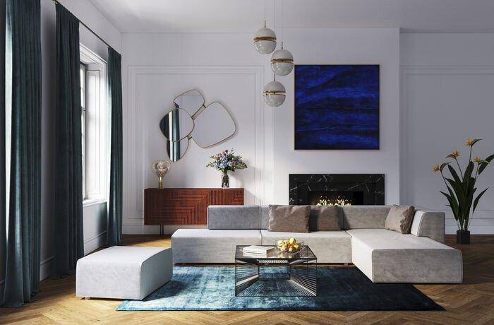 Grooves Brown Mango Wood Sideboard