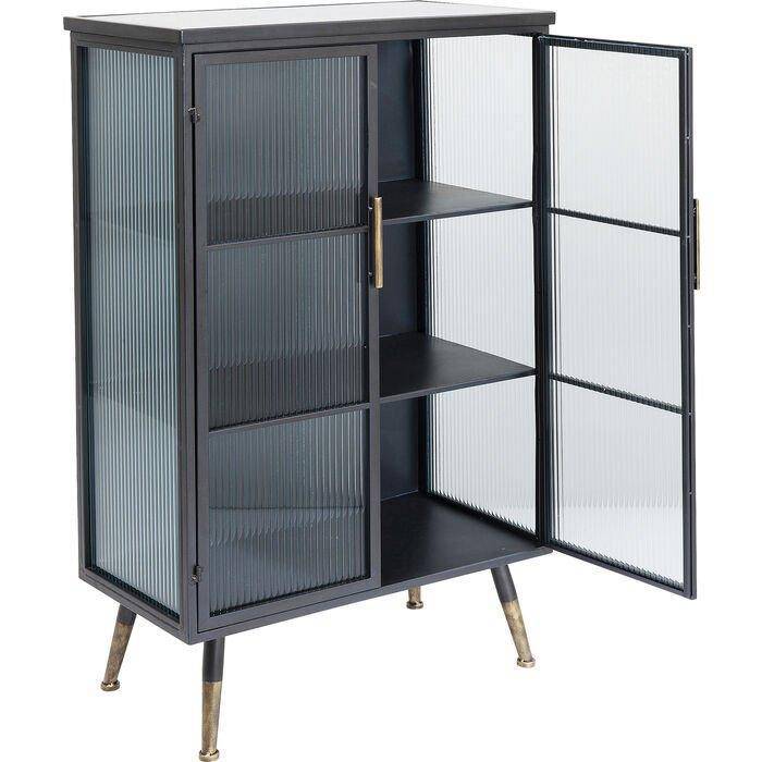 La Gomera Black Metal/Glass 2 Doors Cabinet