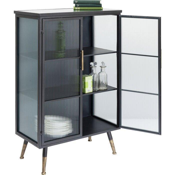 La Gomera Black Metal/Glass 2 Doors Cabinet