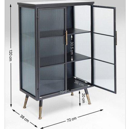La Gomera Black Metal/Glass 2 Doors Cabinet