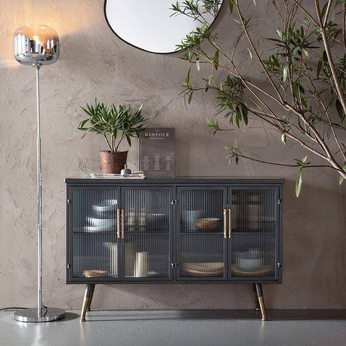 La Gomera Black Metal/Glass Sideboard