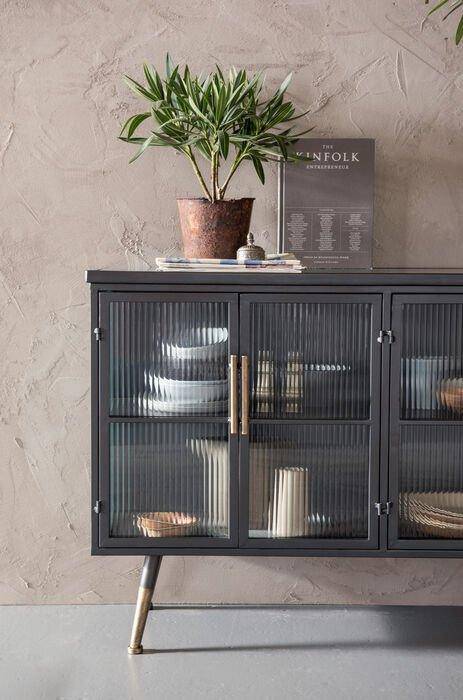 La Gomera Black Metal/Glass Sideboard
