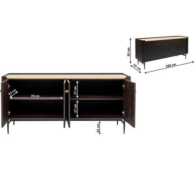 Milano Black/Brown Sideboard