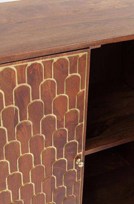 Muskat Brown Mango Wood 2 Doors Dresser