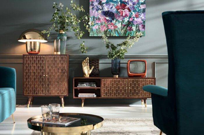 Muskat Brown Mango Wood 2 Doors Dresser