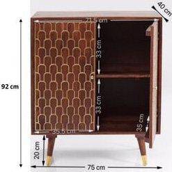 Muskat Brown Mango Wood 2 Doors Dresser