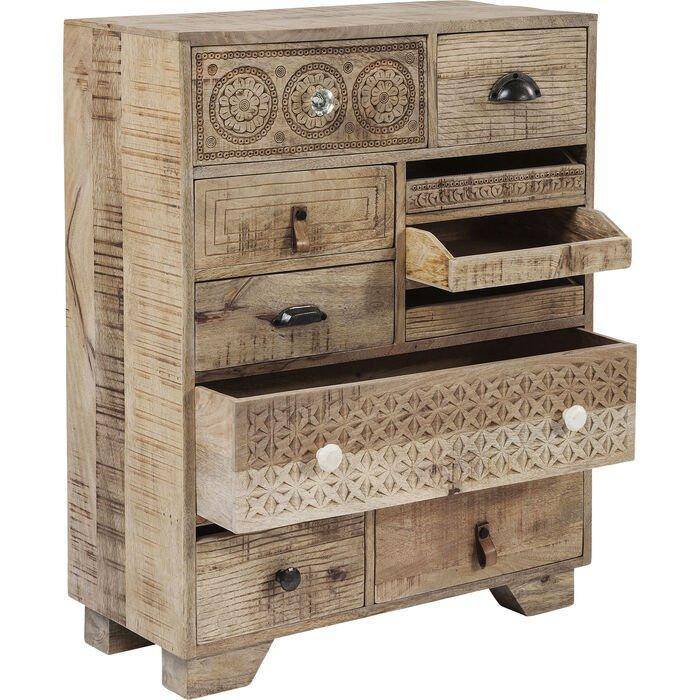 Puro Natural Mango Wood 10 Drawers Dresser