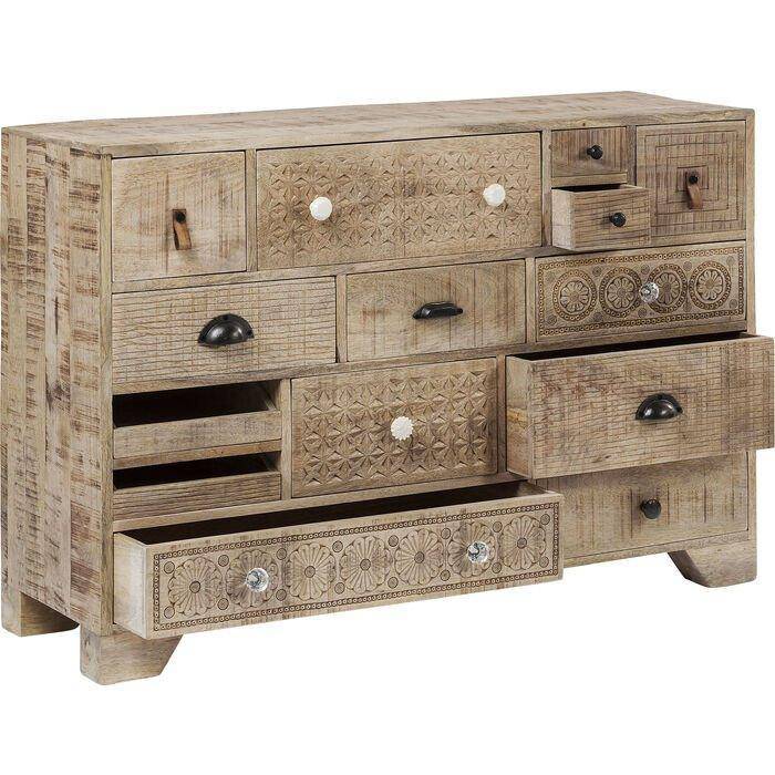 Puro Natural Mango Wood 14 Drawers Dresser