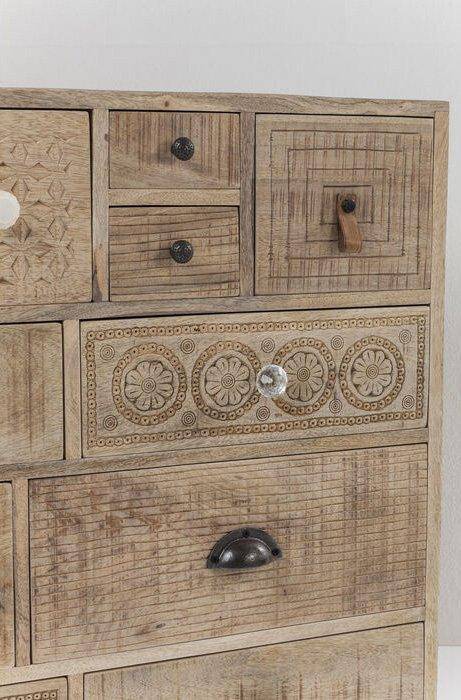 Puro Natural Mango Wood 14 Drawers Dresser