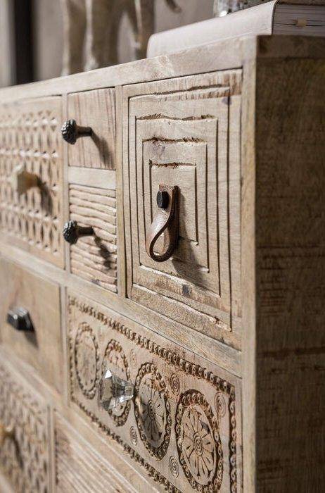 Puro Natural Mango Wood 14 Drawers Dresser