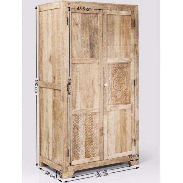 Puro Natural Mango Wood Wardrobe