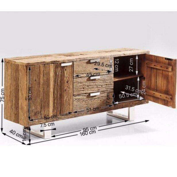 Rustico Natural Recycled Wood Sideboard