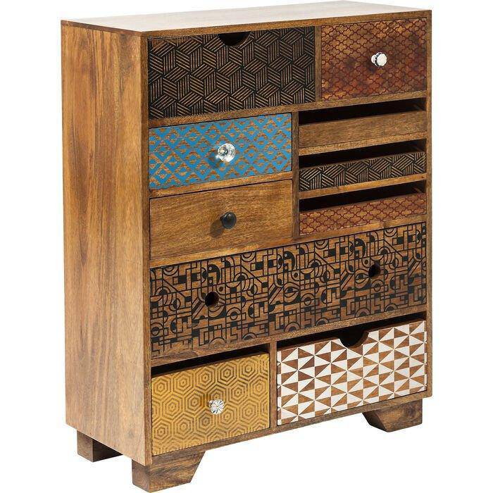 Soleil Multicolour Mango Wood 10 Drawers Dresser