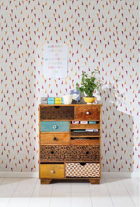Soleil Multicolour Mango Wood 10 Drawers Dresser