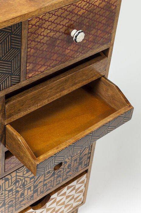 Soleil Multicolour Mango Wood 10 Drawers Dresser