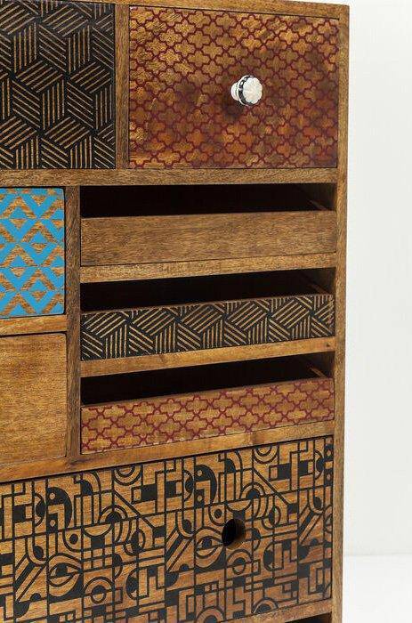 Soleil Multicolour Mango Wood 10 Drawers Dresser
