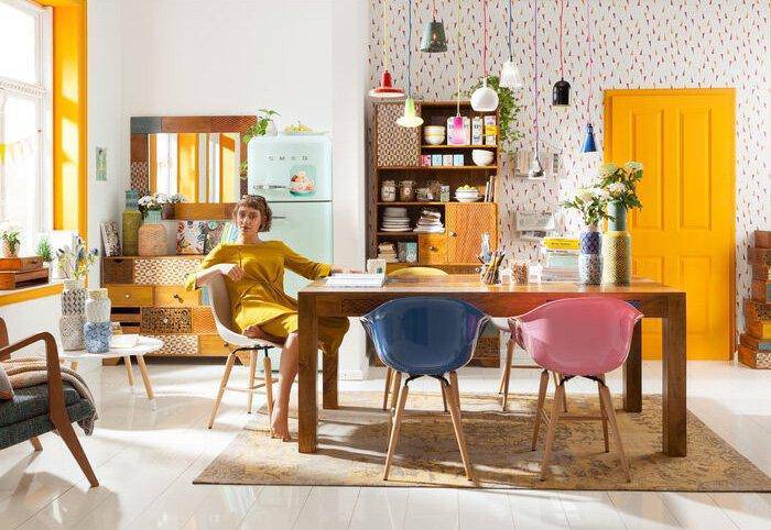 Soleil Multicolour Mango Wood 14 Drawers Dresser