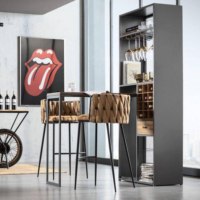 Vinoteca Industrial Bar Cabinet