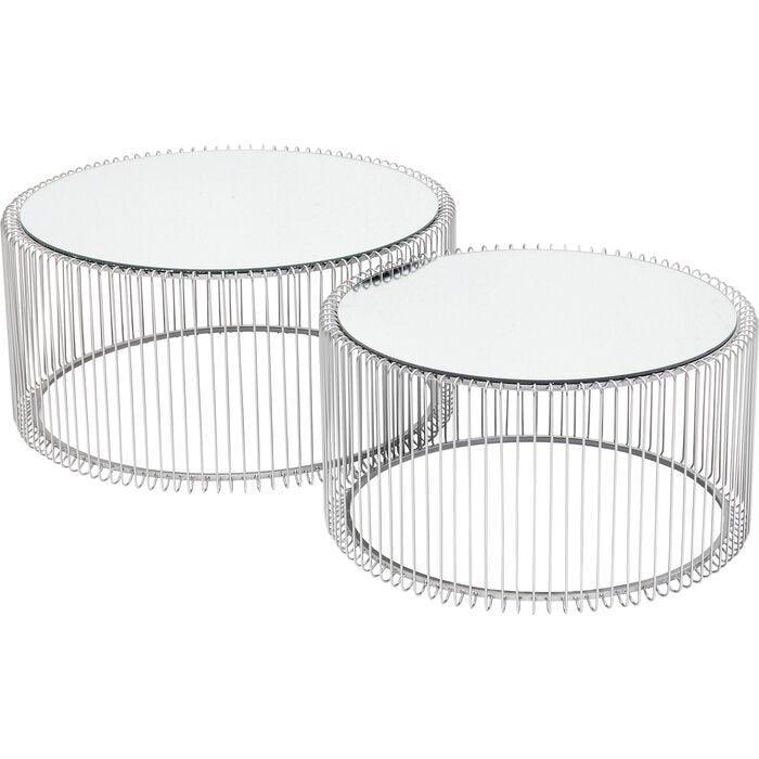 Wire Glass Coffee Table (2/Set)