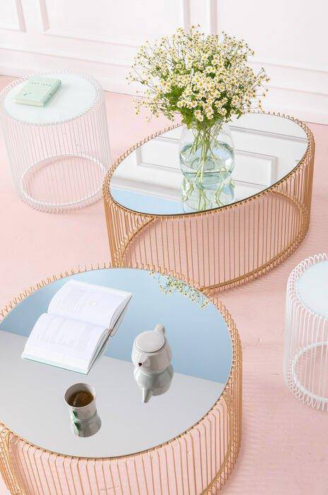 Wire Uno Glass Coffee Table