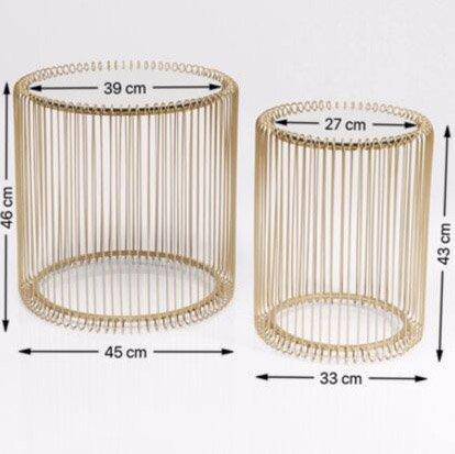 Wire Glass Side Table (2/Set)
