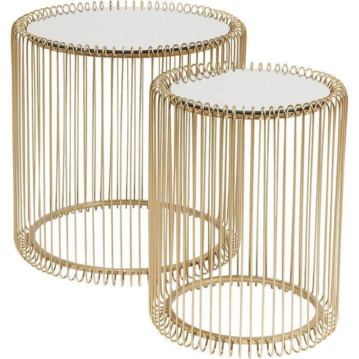 Wire Glass Side Table (2/Set)