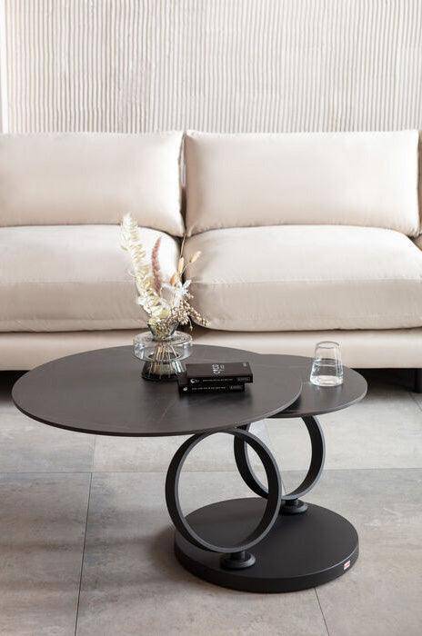 Beverly Matt Black Swivel Coffee Table