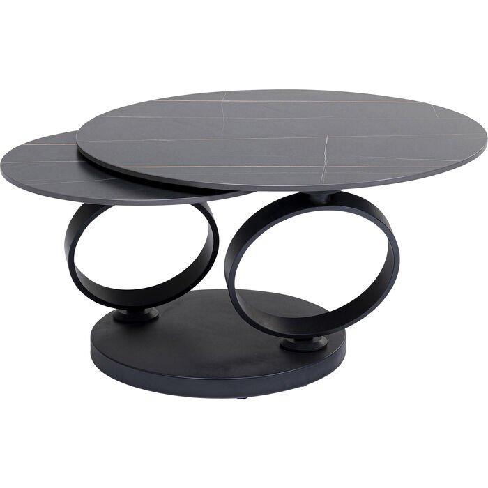 Beverly Matt Black Swivel Coffee Table
