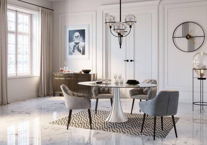 Grande Possibilita Clear Glass Oval Table