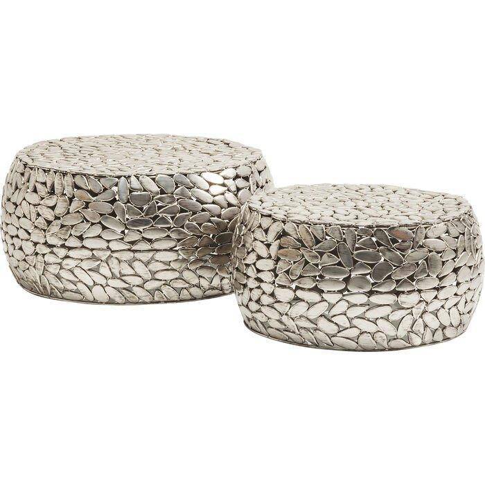 Pebbles Silver Deluxe Coffee Table (2/Set)