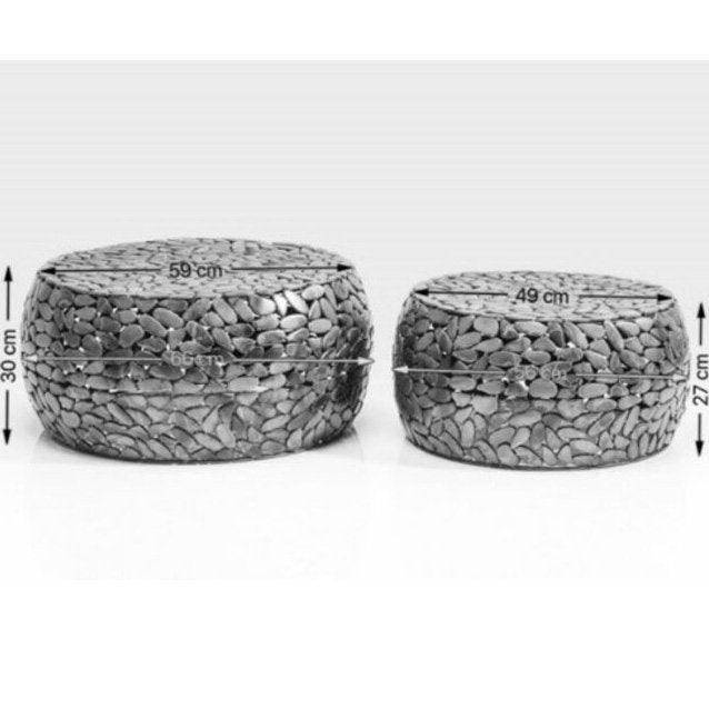 Pebbles Silver Deluxe Coffee Table (2/Set)