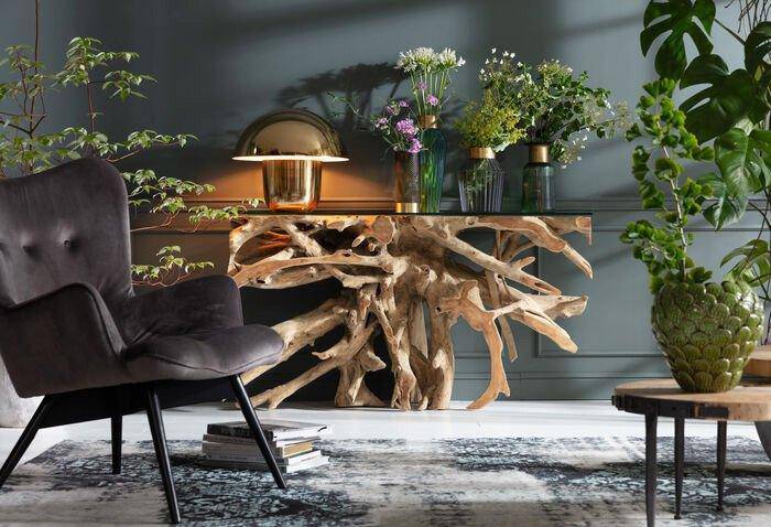 Roots Teak Wood Console