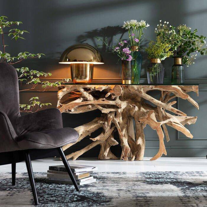 Roots Teak Wood Console