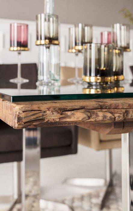 Rustico Glass/Recycled Wood Table