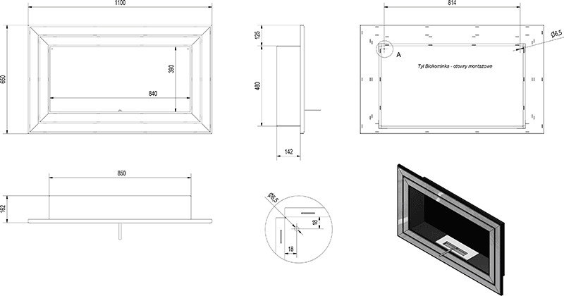 Juliet 1100 Bio Fireplace