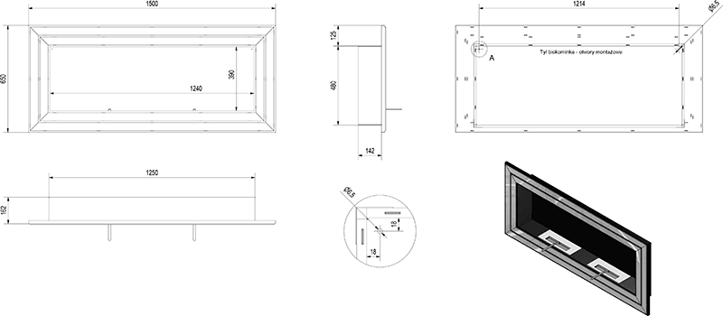 Juliet 1500 Bio Fireplace